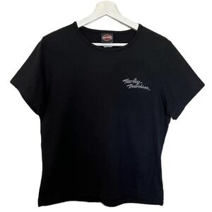 Harley Davidson Embroidered Front / Back Central Texas Austin, TX Tee Size Large
